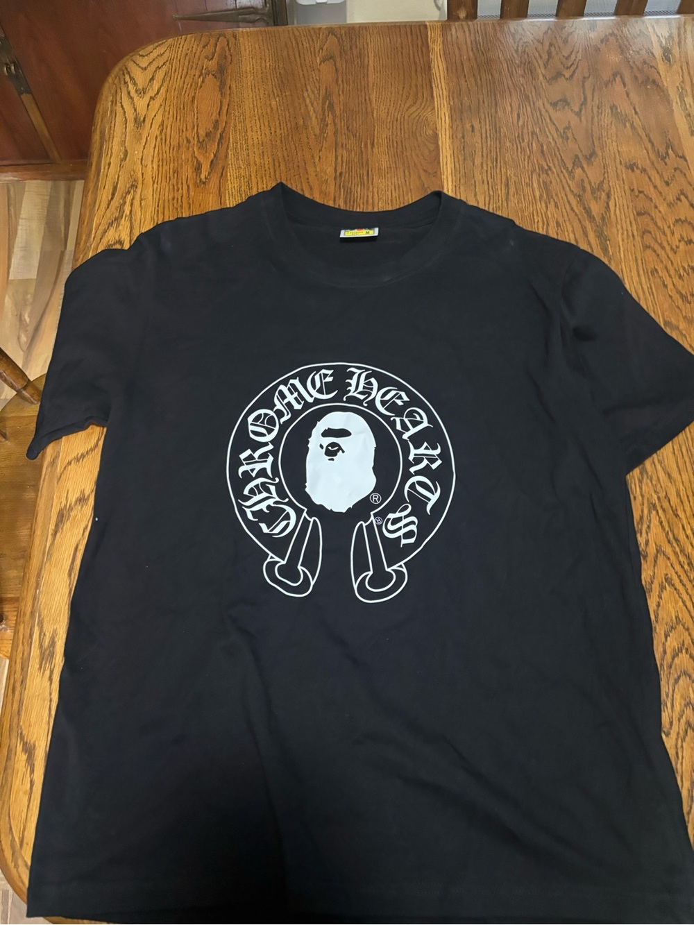 Chrome Hearts Black Tee with White Ape Logo